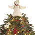 Handmade Felt White Dog Angel Christmas Tree Topper Arcadia Home - ARCADIA HOME